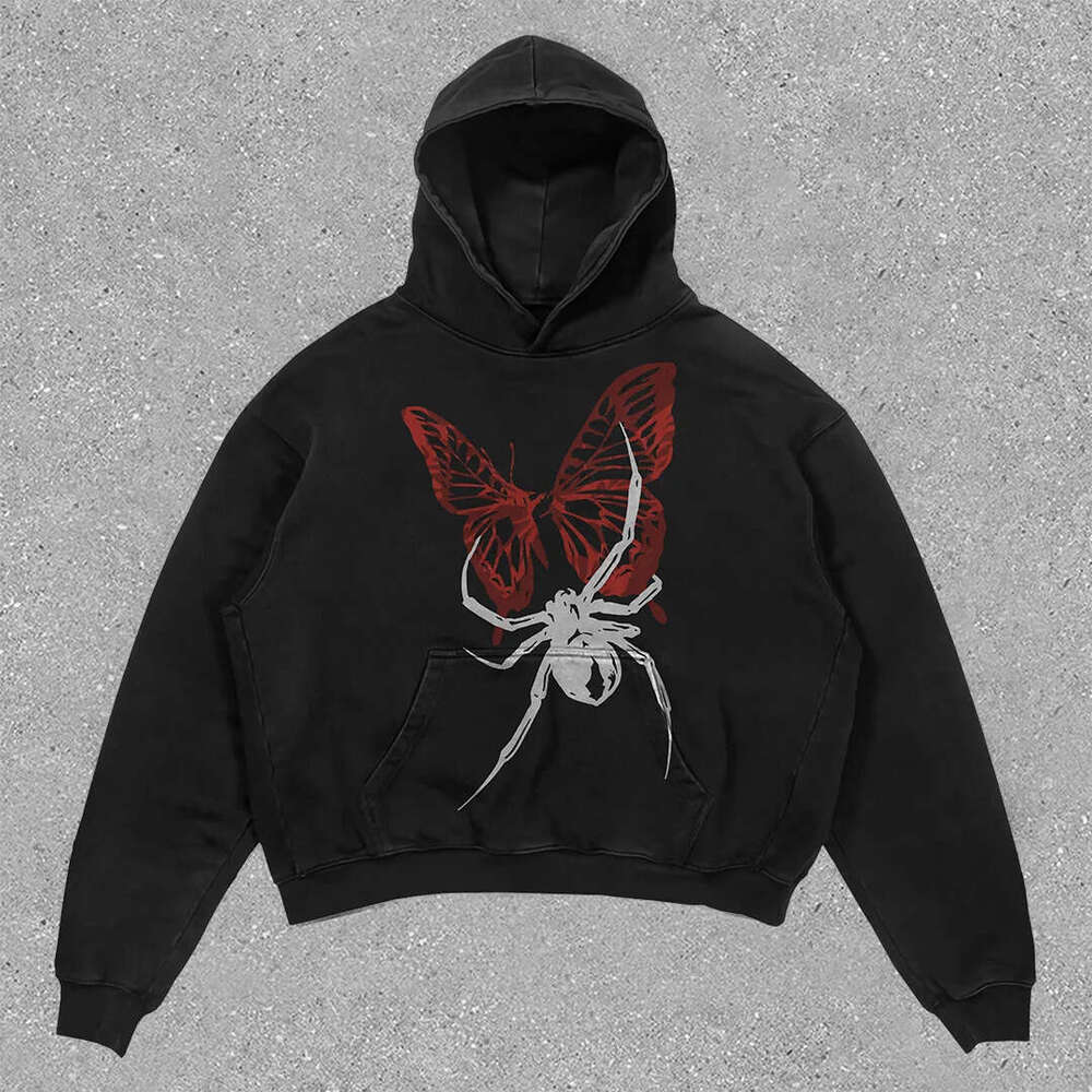 shanshi spider hoodie spider pattern sweatshirt pullover hoodie