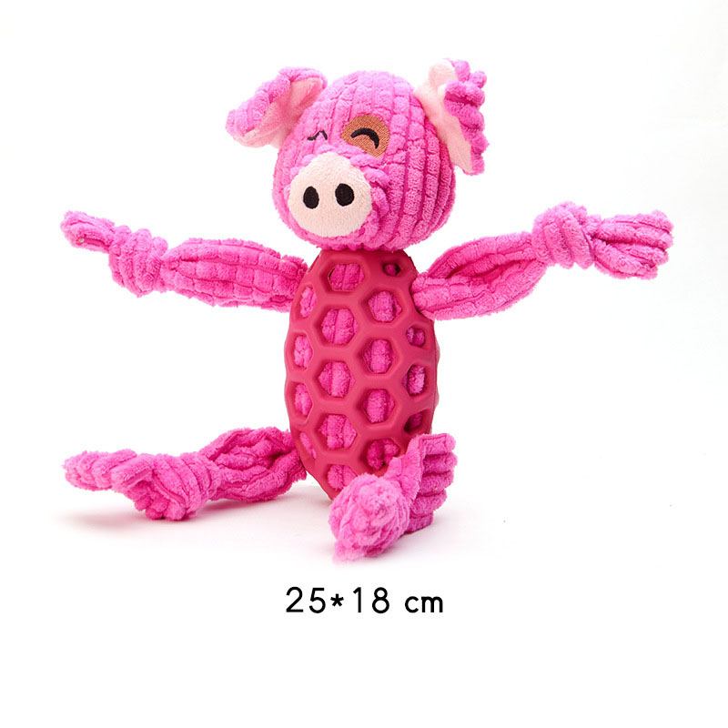 Squeaky Plush Dog Chew Toy for Small Medium Dogs Puppy Large Breed Cute Animal Plush Toy for Indoor Play Tough Durable Teething Interactive Gift
