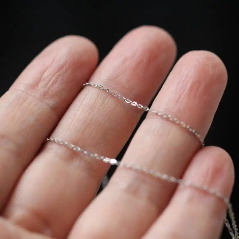 Goldtutu Real 14K pure white gold necklace chain minimal simple style exquisite jewelry Au585 bracelet kj501 241106