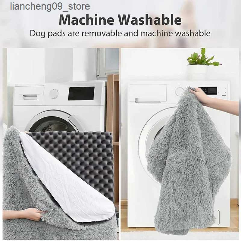 kennels pens Pet dog pad plush dog mattress ultra soft clamping bed suitable for large dog beds and detachable furniture suitable for cleaning small d