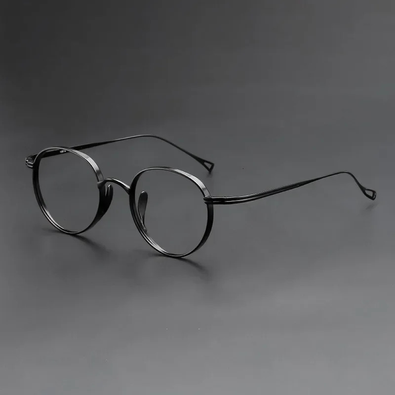 Quality Pure Glasses Frame Men Retro Round er Eyewear Male Women Optical Prescription Eyeglasses Frames 241105