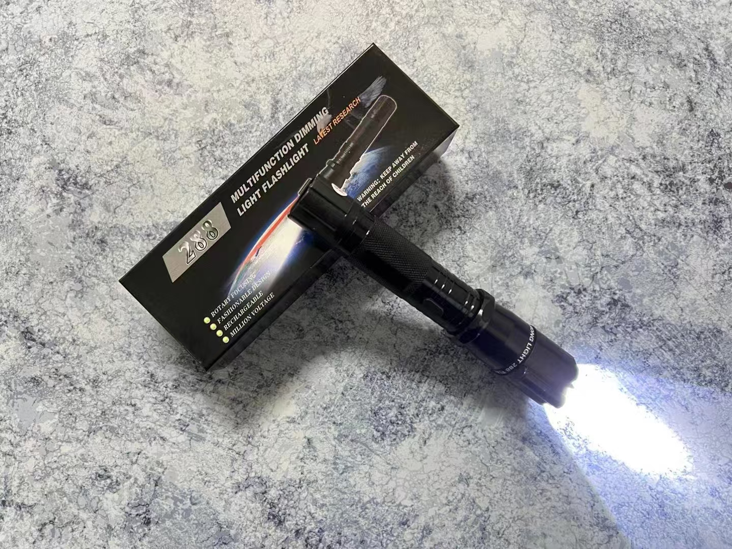 New explosion-proof outdoor lighting multi-function flashlight keychain straight charge 288A fashion-L1886