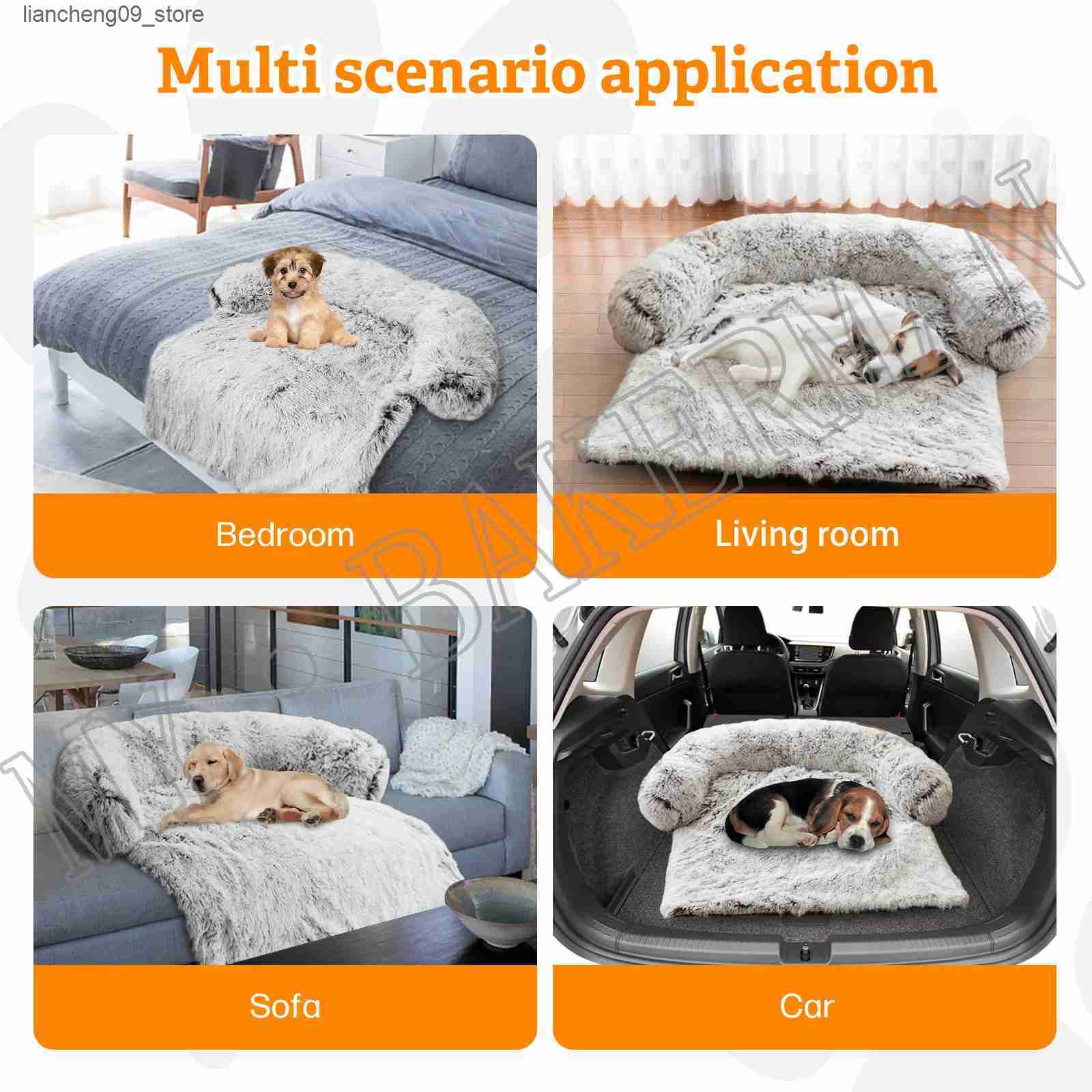 kennels pens Dropshipping pet dog bed sofa pet bed warm nest washable soft furniture protective pad cat blanket big dog sofa L240910