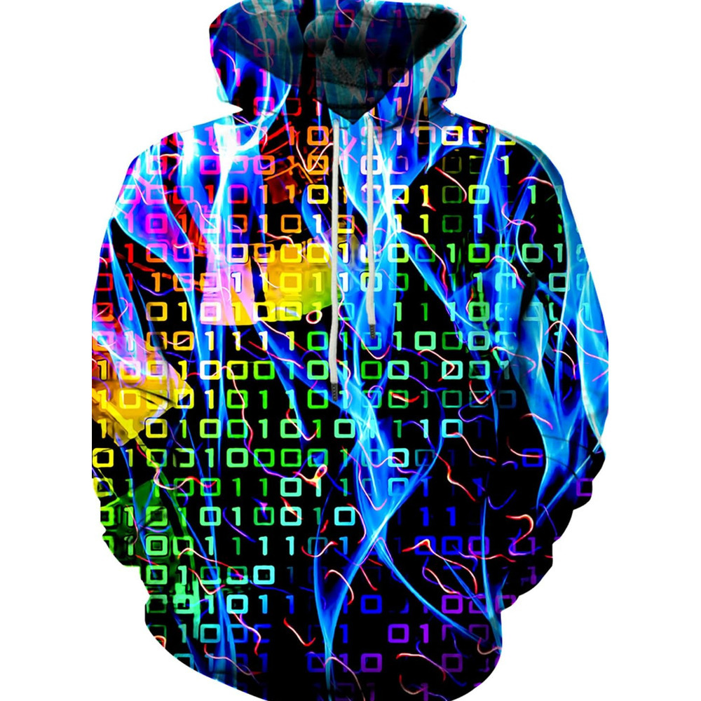 Hoodie for Mens Womens Unisex 3D Printed Hooded Sweatshirt Casual Pullover Hoodie with Big Pockets Graphic Magical numbers Colored Numbers