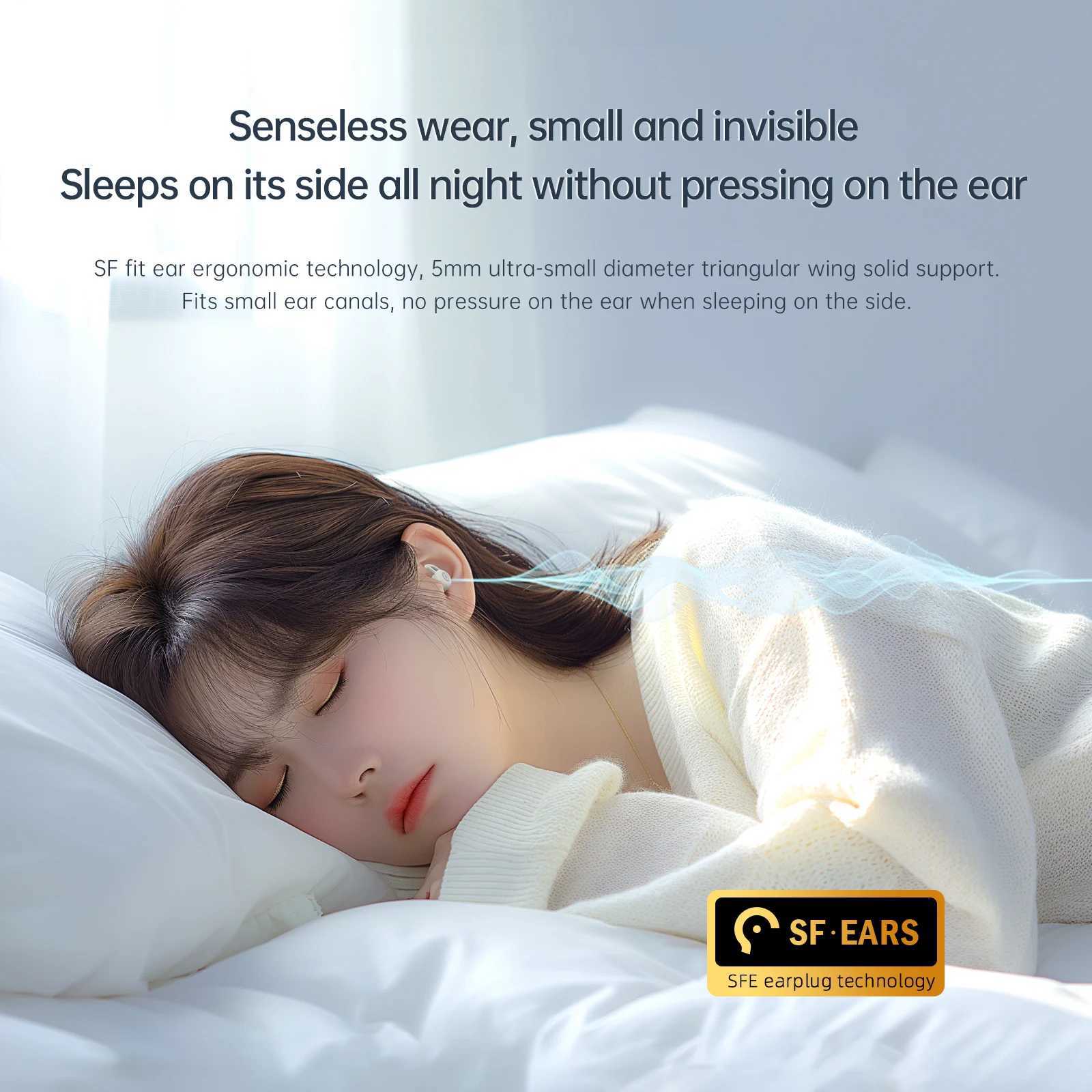 Headset eppfun 5.3 Sleep Earbuds Noise Blocking Sleep phones Small Earplugs for Side Sleepers 80H Playtime Z241106