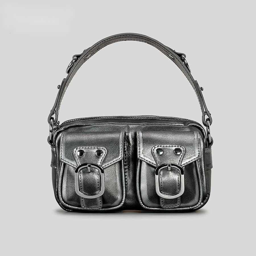 Small design, high-end multi pocket handheld small square bag, fashionable single shoulder crossbody camera bag women 241115