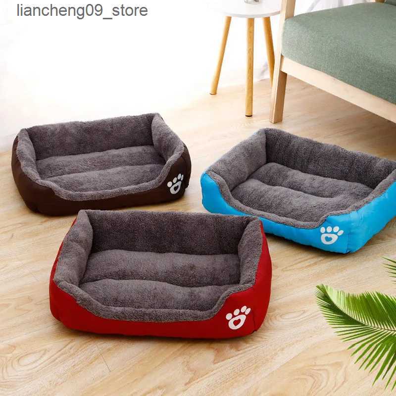 kennels pens Pet large dog bed warm house candy colored square nest small to medium-sized large dog cat small dog large dog basket L240910