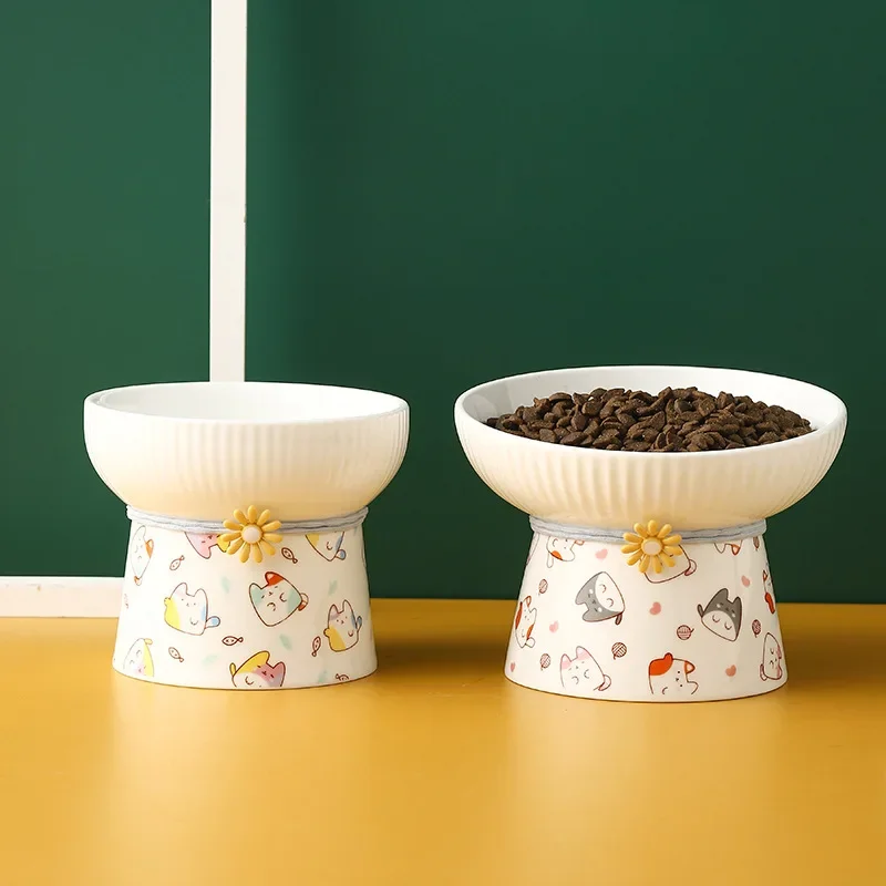 Ceramic Cat Bowl Anti Black Chin Anti Knock Water Bowl Cat Pet Supplies Cat Food Bowl Cat Food Bowl Dog BowlNew Pet FoodUtensils