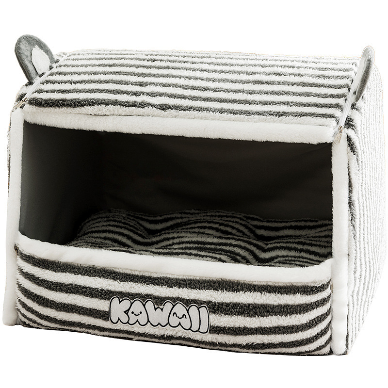 Autumn And Winter Deep Sleep Dog House Cartoon Big Ear Cute Pet Yurt Nest Semi Closed Warm Cat Nest Pet Nest 4