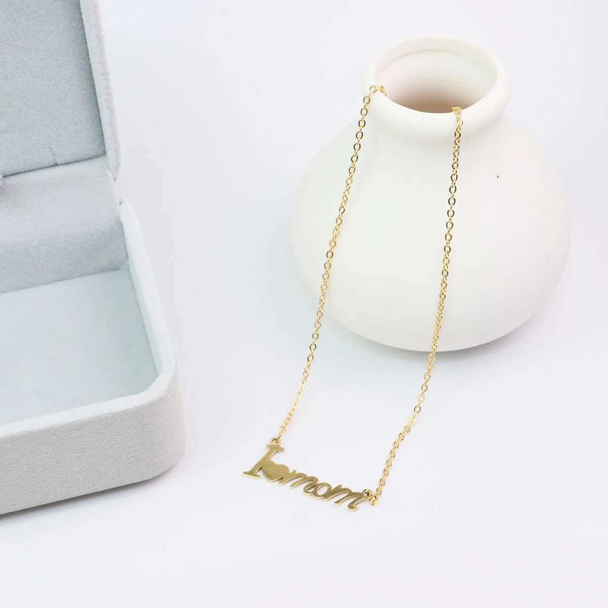 1 piece of 100% stainless steel mother necklace fashionable jewelry gift for girls anti allergic and waterproof X241106