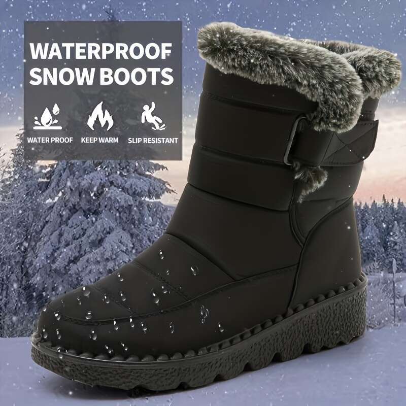 Cozy Mid Calf Snow Women Soft Plush ed, Comfortable, Warm, Water-Resistant Winter Boots with Anti-Slip Sole and Easy Pull-On Design - Perfect for Casu