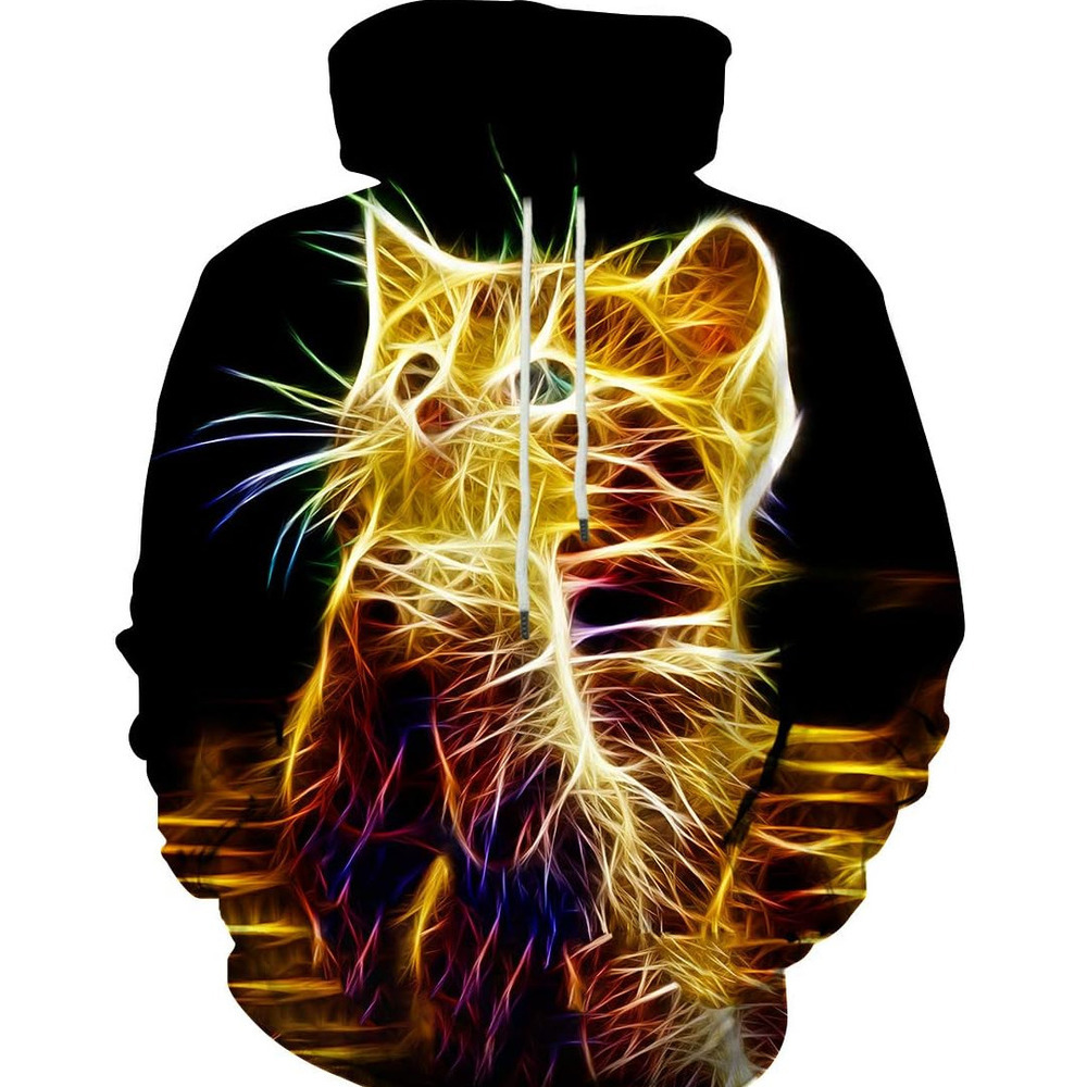 Hoodie for Mens Womens Graphic Hoodies for Men Women Unisex Novelty Sweatshirts Cool 3D Printed Pullover Hoody Hoodie with Pocket Graphic Cute kitten