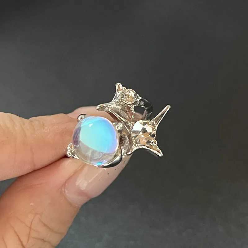 Y2K crystal ring Kpop adjustable ring Iregar Geetry punk retro ring set suitable for girls new fashion jewelry X241106