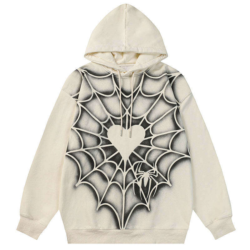 shanshi spider hoodie Gothic Spider Love Men's and Women's Trendy Cardigan Zipper Loose Hoodie Coat hoodie