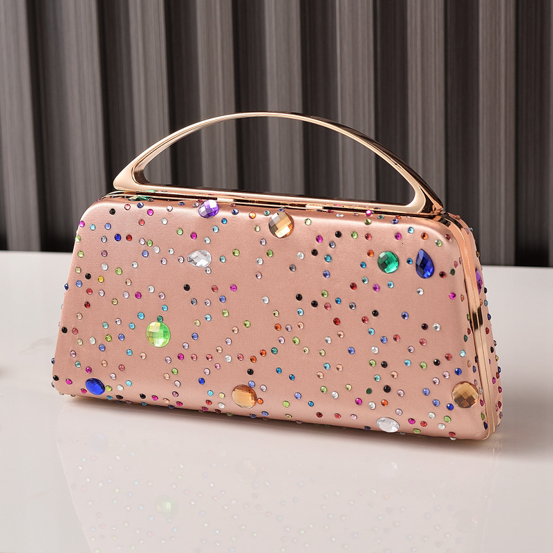 Fashion Rhinestone Dinner Silk Diamond Decoration Party Hand-Held Evening Bag, New Style