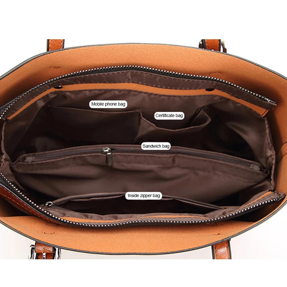 Womens shoulder bag wax leather handbag cross shaped bag retro handbag womens bag er handbag high-quality241106