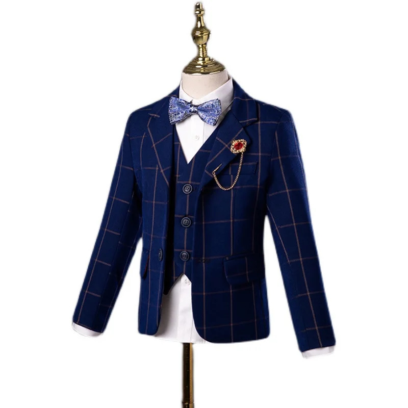 Flower Boys Wedding Suit Children Birhtday Pograph Dress Kids Fromal Blazer Set School Child Graduation Performance Costume 241106