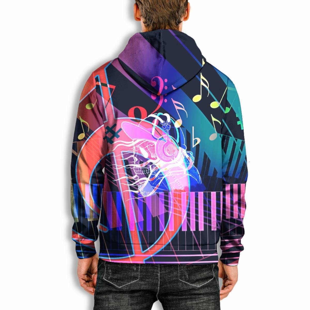 Fashion New Spring And Autumn 3D Digital Printed Music Men's Casual Loose Hoodie Drop Shoulder Hoodies Graphic Hoodies