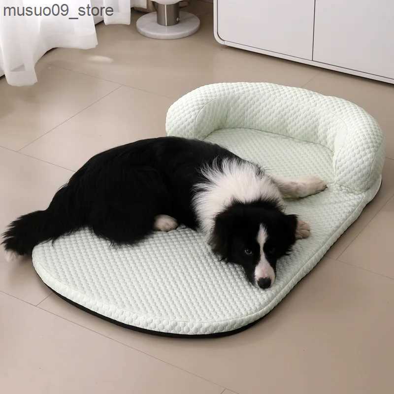 kennels pens Removable summer dog bed ice silk cooling pet pad foam sleeping sofa dog kennel summer cooling fabric dog cat bed pet pad L240910