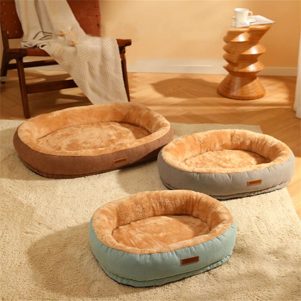 Portable Cat Nest Kennel Cozy Oval Shape Winter Dog Bed with Durable Material