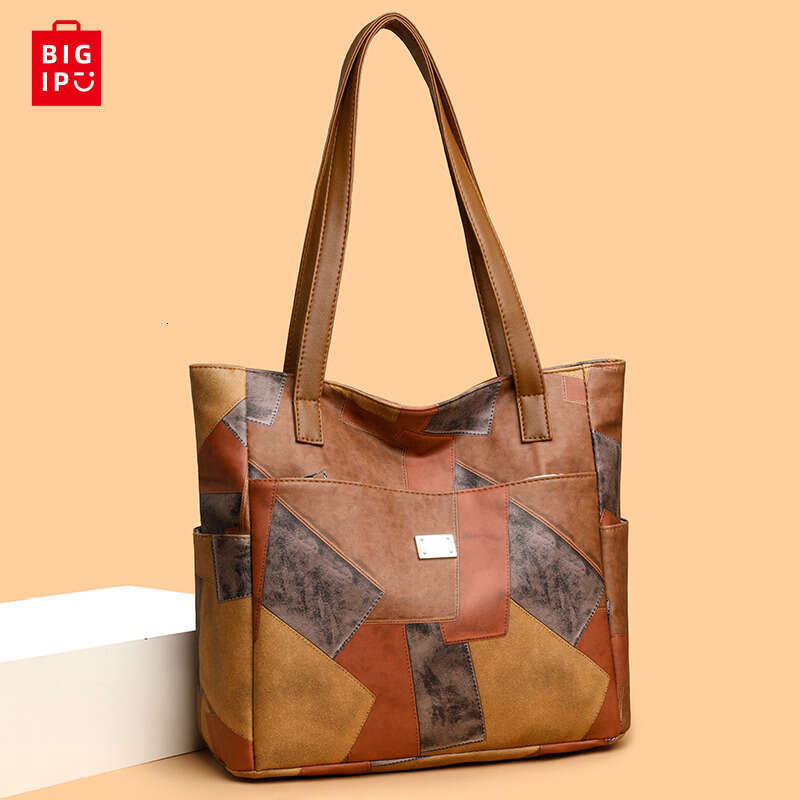 Designer Bag 2024 New Bag Large Capacity Color Block Patchwork Single Shoulder Crossbody Bag Fashion Commuter Handbag For Women