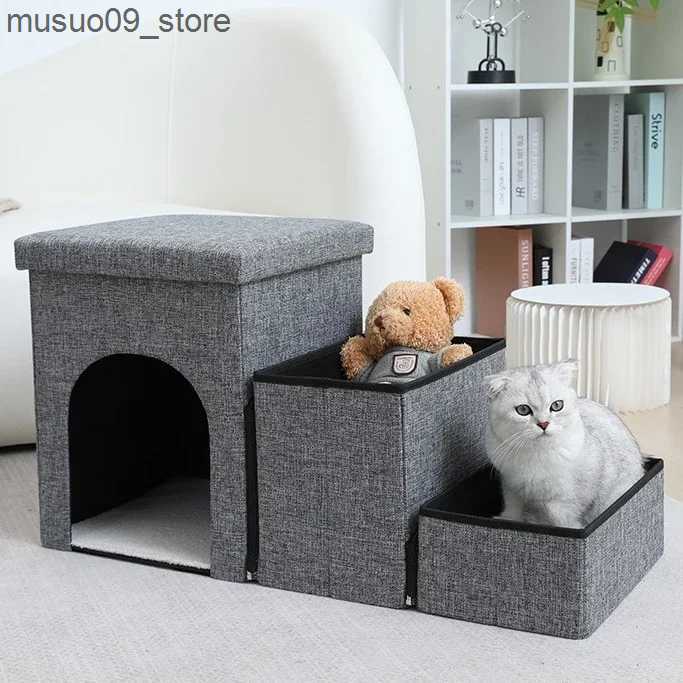 kennels pens Folding multifunctional puppy staircase sturdy and durable dog bed 3-step staircase ramp cat bed with storage and pet house dog accessori