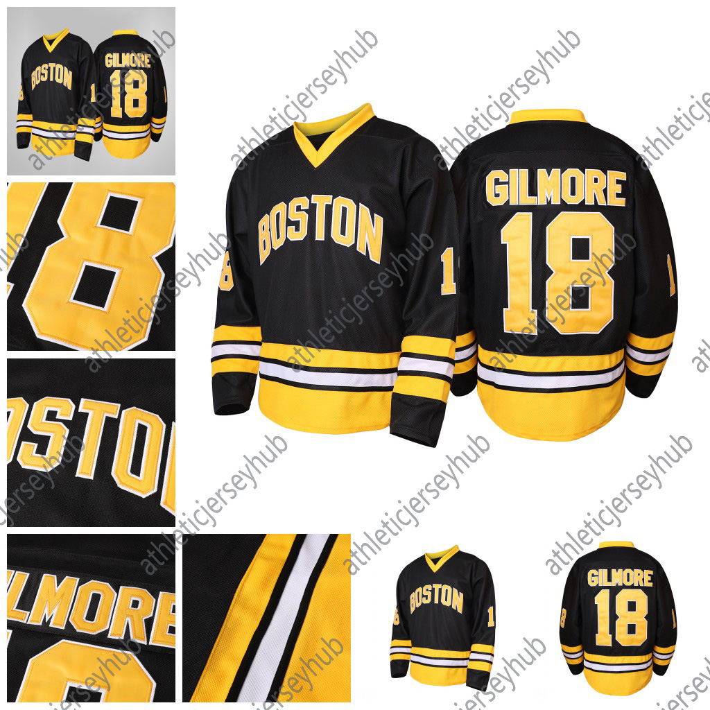 Gilmore 18 Black and Yellow Hockey jerseys Stiched Custom Name And Number