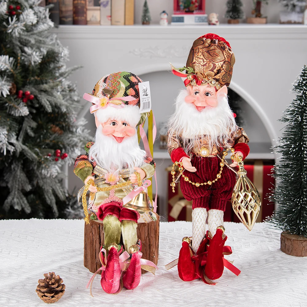 selling Christmas doll elf pendant decoration with smiling face like Mark Robert stuffed with elf plush toys Christmas tree decoration 241105