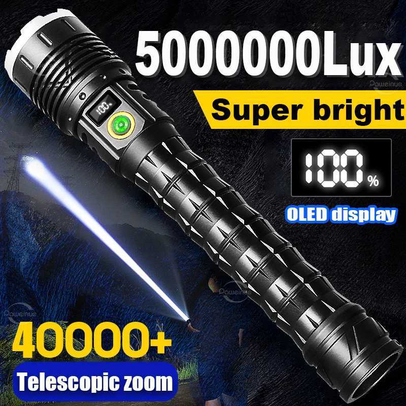 900W High Power LED Flashlights Super Bright Rechargeable Flashlight 4000M Ultra Powerful Tactical Torch Outdoor Camping LanternXJ241106