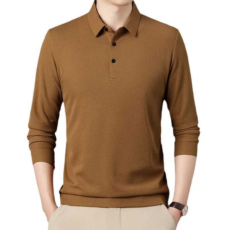 Mens Spring and Autumn Wfle Long Sved T-shirt Mens Solid Color Casual Mens Brand Bottom Shirt W241106