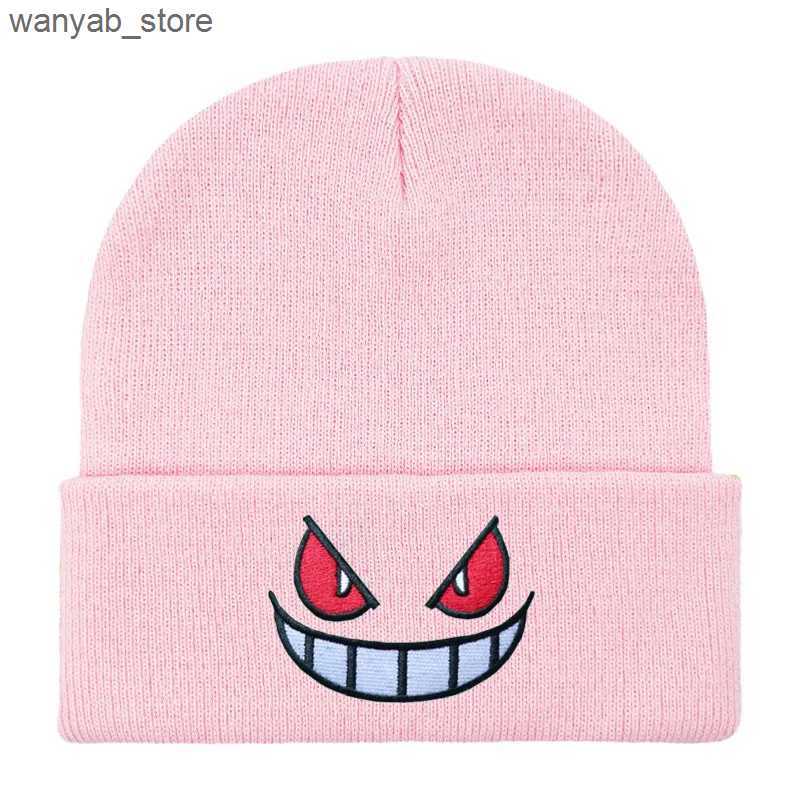 Wide Brim Hats Bucket Hats Embroidered Winter Hat for Men Women Unisex Cartoon Beanie Cap Autumn Outdoor Warm Female Hip Hop Sport Ski Knitted Hats go