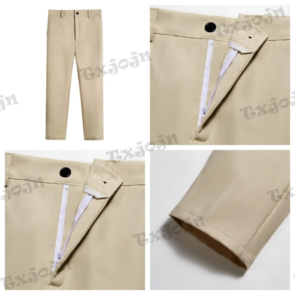 Champagne Notched Lapel Suits For Kids School Uniforms Boys Regular Fit Suit Set 3-14Y In Stock Wedding Ring Bearer Outfit 241106