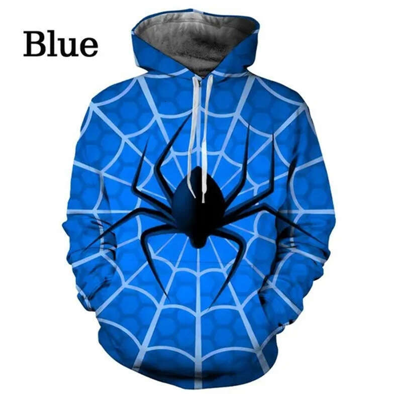 shanshi spider hoodie Colorful Spider Adult and Children's Casual New Hoodie
