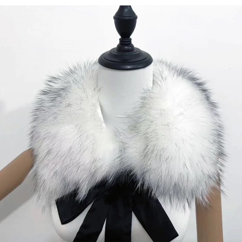 Raccoon fur collar womens winter coat hood decoration fur collar fashionable warm coat shawl natural raccoon fur scarf collar warm 241106