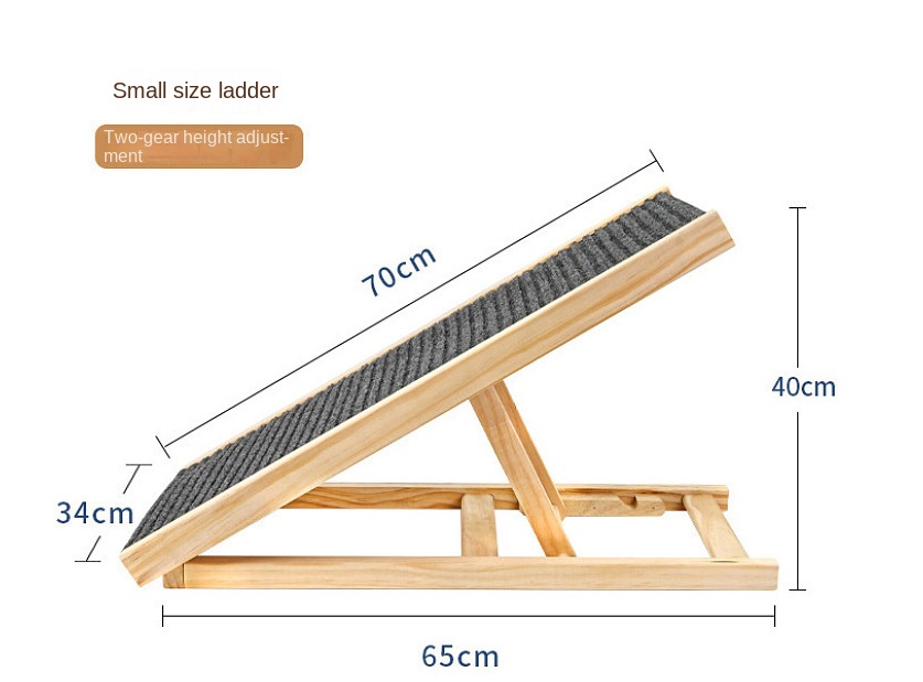Portable Wood Dog Cat Folding Ramp for Couch Car Bed Pet Ramp with Non Slip Mat Safety Side Rails Dog Cat Ladder Up