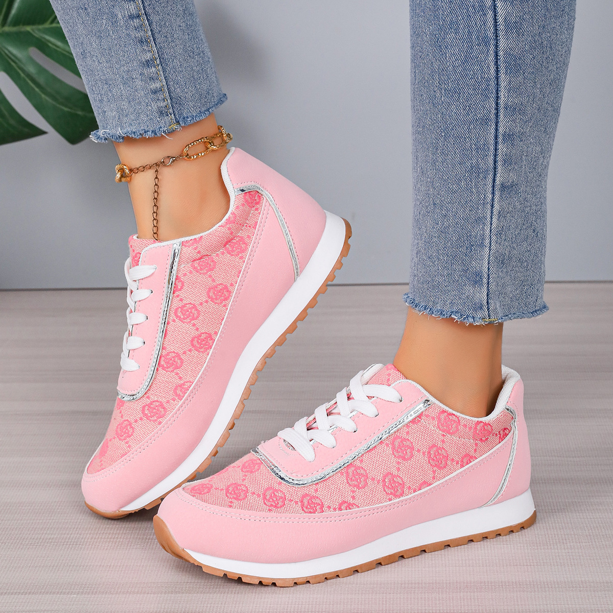 Sneakers Large Casual Women's Breathable Front Lace up Single Shoes Colored Forrest Gump Mesh