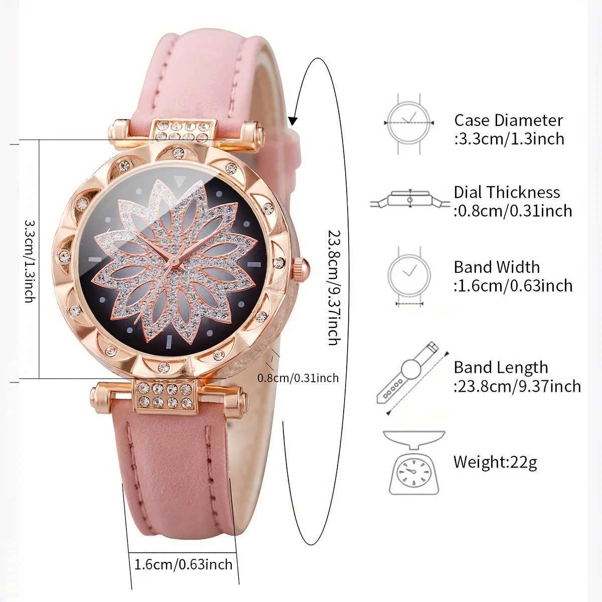 6 pieces/set of Wens luxury rhinestone quartz watches and jewelry set as a gift for M X241106