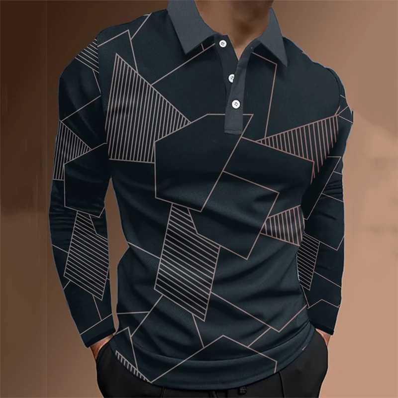 Mens 3D optical long Sve shirt fashion design clothing oversized casual shirt mens loose T-shirt W241106