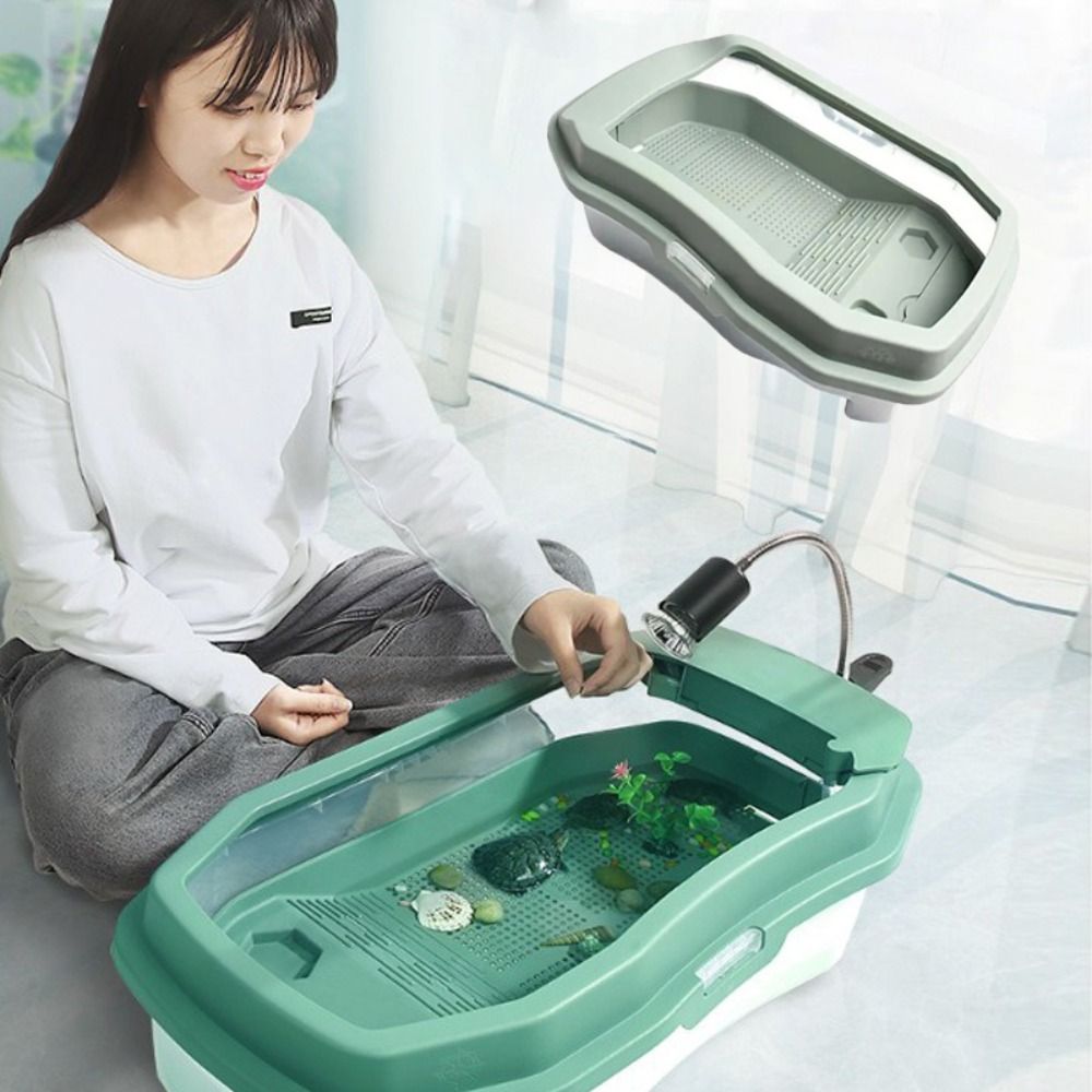 Turtle Habitat Turtles Tank Aquarium Reptile Habitat for Pet Turtle Hatching Hermit Crab Resting Small Amphibious Creatures