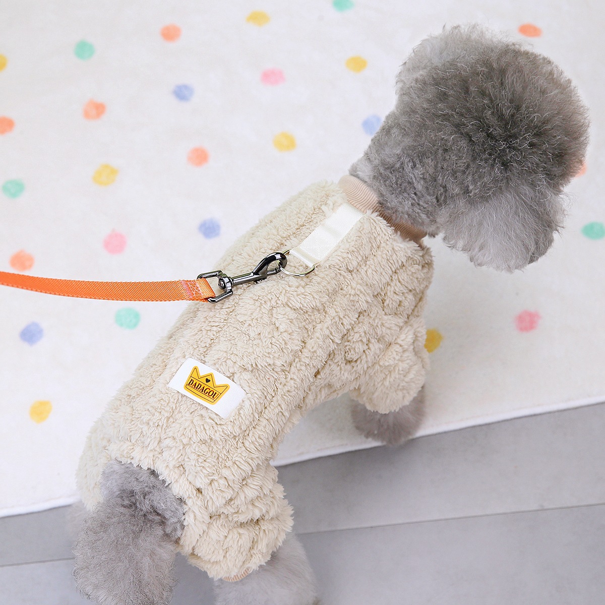 Pet Dog Apparel Four Legs Fleece Clothes Blank Color Autumn Winter Dog Clothes Jumpsuit