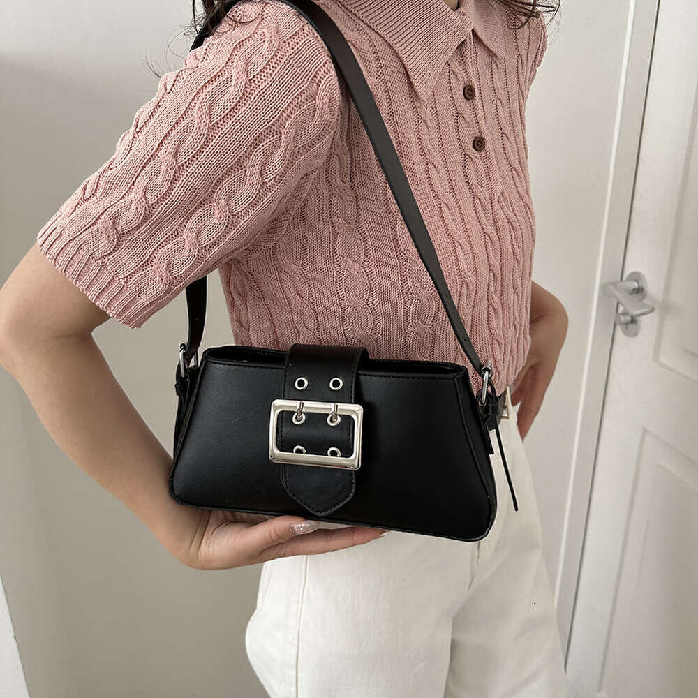 LITTLETON Hot Girls Y2K Armpit Fashion Gothic Shoulder Solid Color Ladies Handbag PU Leather Underarm Designer Tote Bag
