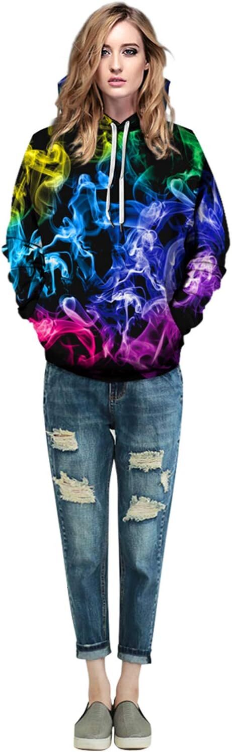 Hoodie for Mens Womens fashion Unisex Hoodies Novelty Print 3D Patternv Hooded Pullover Sweatshirt with Pocket Graphic handsome