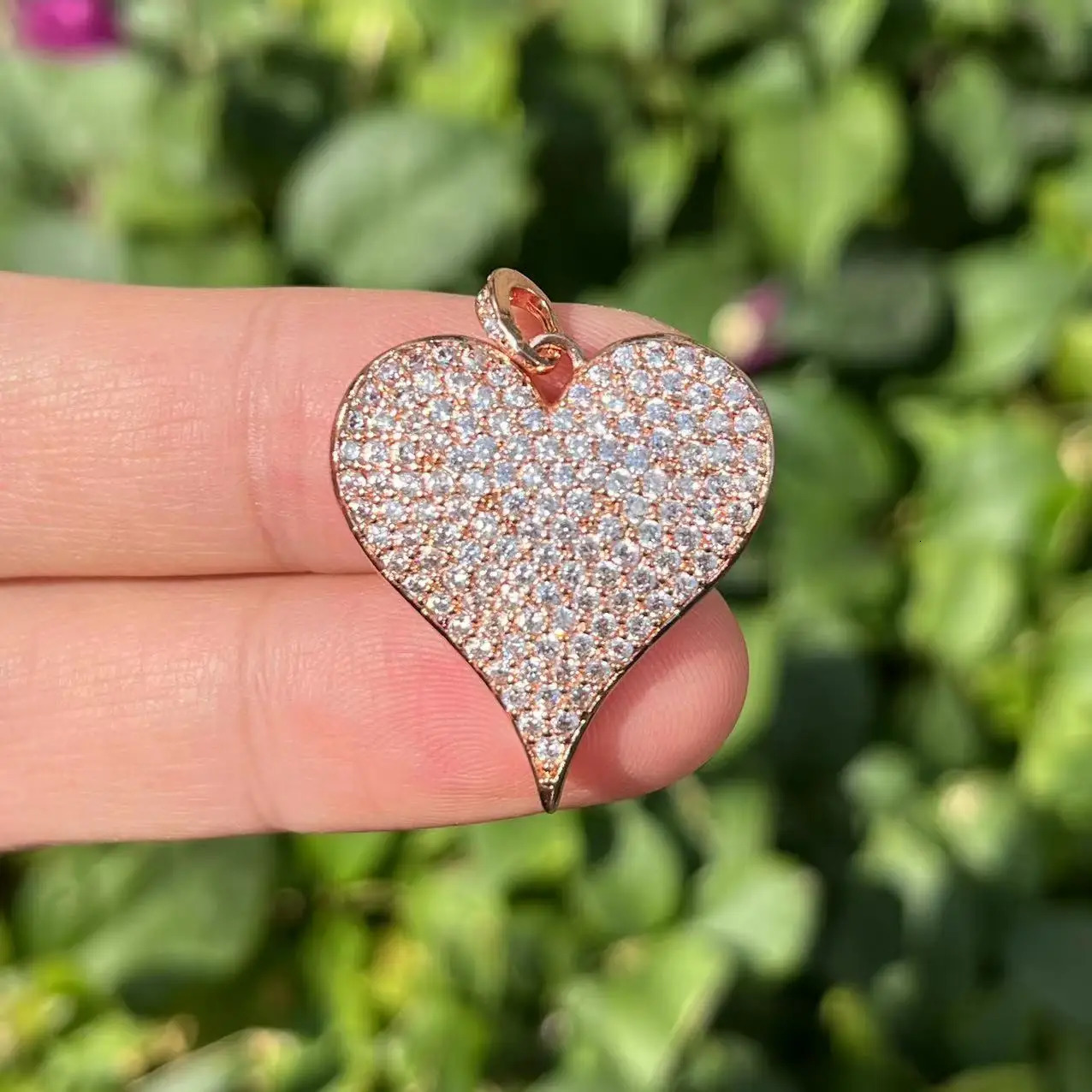 5 pieces/batch of classic heart-shaped pendant zirconia pendant 25x26mm for handmade custom bracelet jewelry accessories 241106