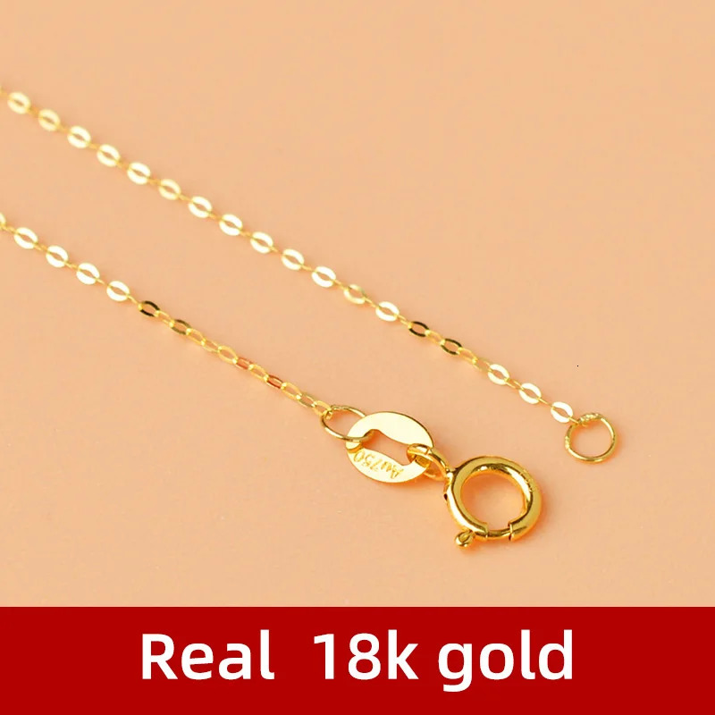 18K pure gold womens O-chain necklace classic fashion party exquisite jewelry engagement gift genuine pure gold AU750 DC1037 241106