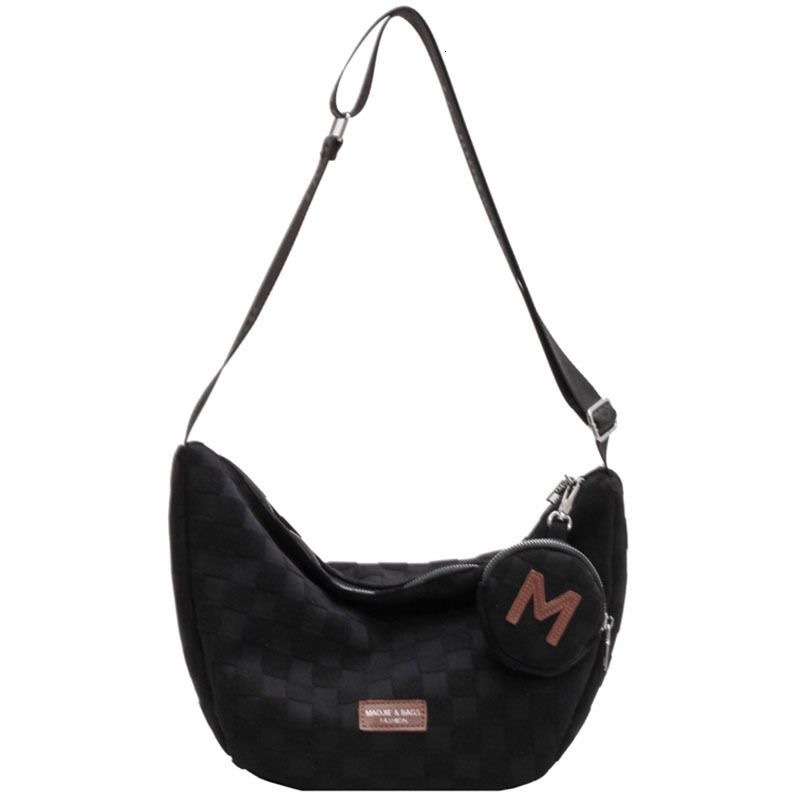 Gkorean Version Slanted Pure Cotton Fabric Fashionable New Designer Women's Bag With Large Capacity