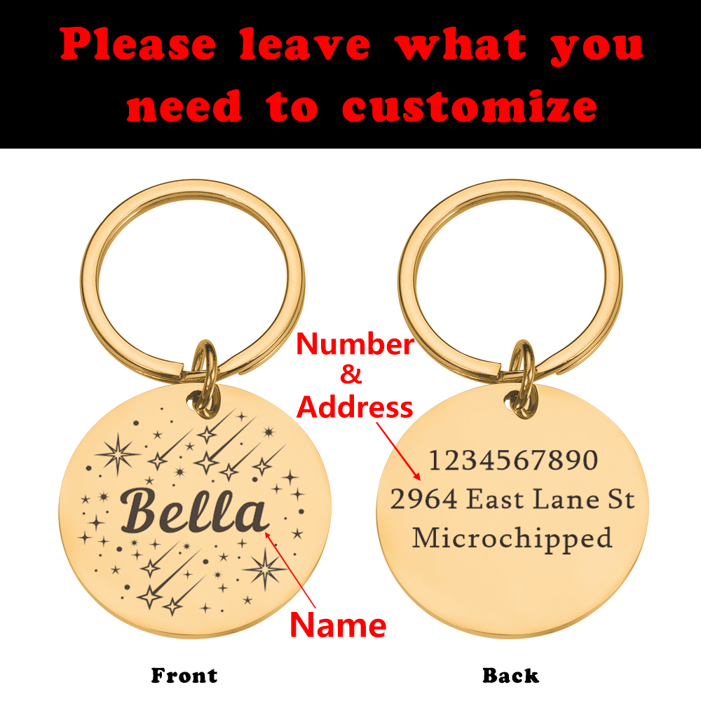 Custom Pets ID Tag Engraving Puppy Kitten Anti-lost Collars Personalized Name Plate Accessories for Dog Harness Pet Supplies