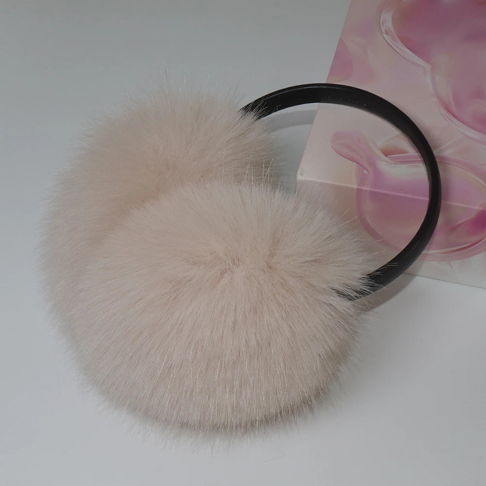 Womens Winter Artificial Fur Earrings Thick Warm Soft Artificial Fox Fur Earrings for Girls Fashion High Quality Artificial Fox Fur Earrings 241106