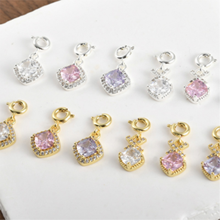 Elegant Copper Accenture Pendants Featuring Spring Closures pink A pack of a hundred 100/ packet