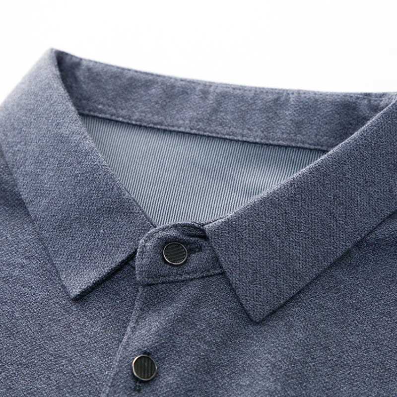 Solid color business casual mens long SVE shirt suitable for daily slimness on the street and comte pullover T-shirt. M-4XL W241106