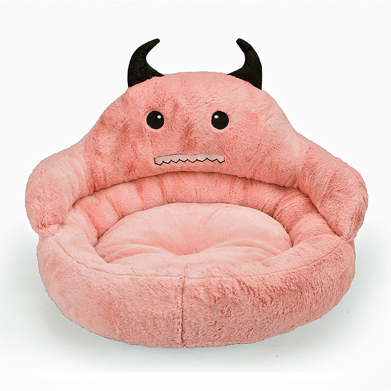 Cross Border Pet Supplies Imitation Rabbit Fur Small Monster Pet Bed Mattress Creative Dog Bed Autumn And Winter Warm Cat Bed 458
